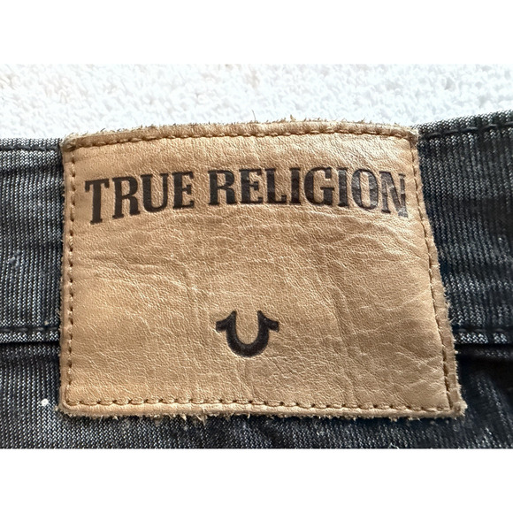 True Religion Jeans Ricky Relaxed Straight Black Grey corduroy Men's Size 34X 33 - Picture 12 of 13